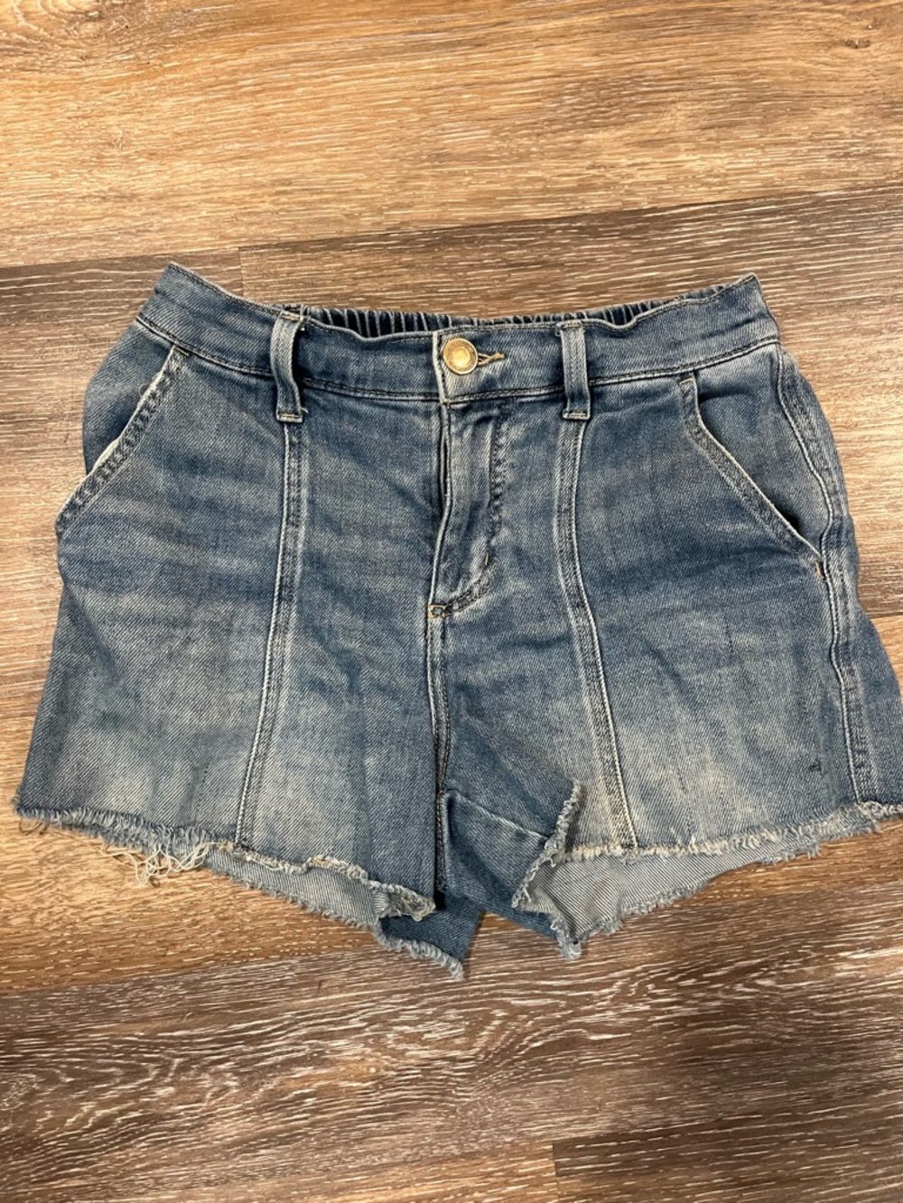 Maurices Blue Frayed Hem Denim Shorts